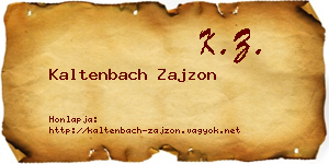 Kaltenbach Zajzon névjegykártya